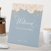 エレガントな結婚式の歓迎あなた自身の埃っぽいブルーを作成 台座サイン (インサイチュ)