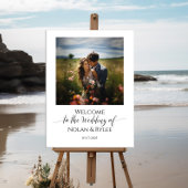 エレガントな結婚式の歓迎サインの書モダン類 ポスター