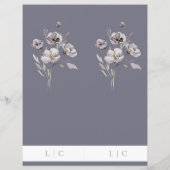 エレガントな結婚式の水の色の暗い灰色のダブルメニュー (裏面)