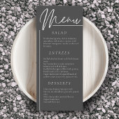 エレガントな結婚式の水の色の花ダークグレーのディナー メニュー