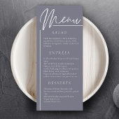 エレガントな結婚式の水色フラワー暗い灰色の夕食 メニュー