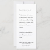 エレガントな結婚式の発表の日付写真を保存 (裏面)