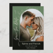 エレガントな結婚式の発表日付カードを保存 セーブザデート (正面/裏面)