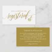 エレガントな結婚式の登録カード – 金ゴールド エンクロージャーカード (正面/裏面)