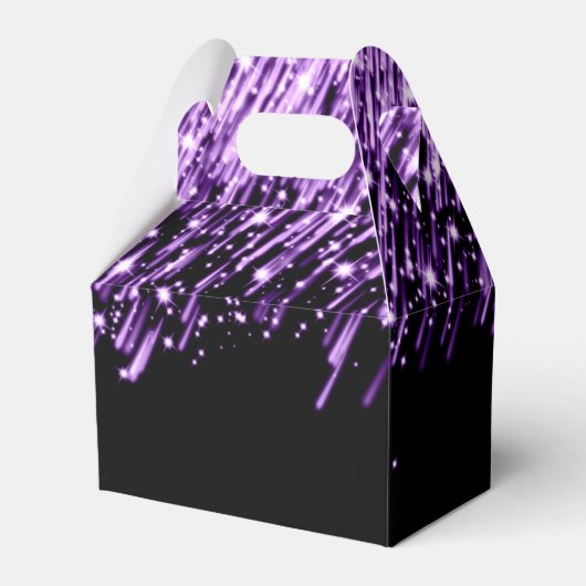 エレガントな結婚式の秋のスターパープル フェイバーボックス (裏面サイド)