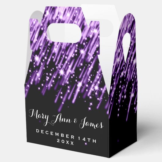 エレガントな結婚式の秋のスターパープル フェイバーボックス (オープン)