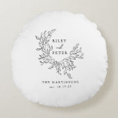 エレガントな結婚式の紋章　記念品 ラウンドクッション (正面)