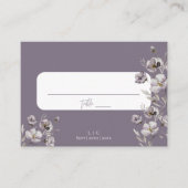 エレガントな結婚式の紫の水感謝してい色あなた プレイスカード (正面)
