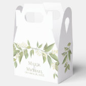 エレガントな結婚式の緑のフローラの葉の恩恵 フェイバーボックス (オープン)