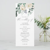 エレガントな結婚式の緑の葉の白いフローラProg プログラム (スタンド正面)