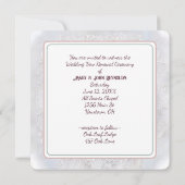 エレガントな結婚式の花の輪のモノグラム 招待状 (裏面)