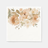 エレガントな結婚式の花ミュート桃 スタンダードカクテルナプキン (正面)