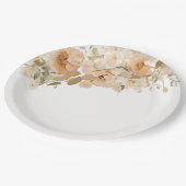 エレガントな結婚式の花ミュート緑の桃 ペーパープレート (アングル)