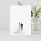 エレガントな結婚式の花嫁と花婿 エンクロージャーカード (スタンド正面)
