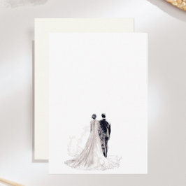 エレガントな結婚式の花嫁と花婿 エンクロージャーカード