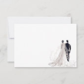 エレガントな結婚式の花嫁と花婿 ノートカード (正面)