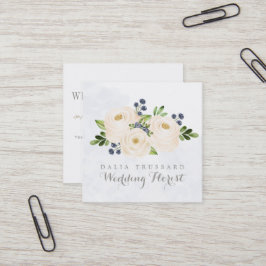 エレガントな結婚式の花屋の花の花束配達 スクエア名刺