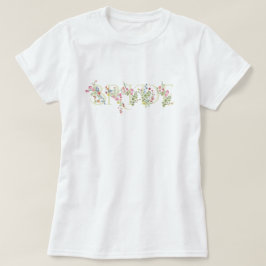 エレガントな結婚式の花 春の花のブライダルシャワー Tシャツ