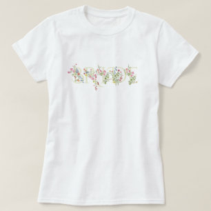 エレガントな結婚式の花 春の花のブライダルシャワー Tシャツ