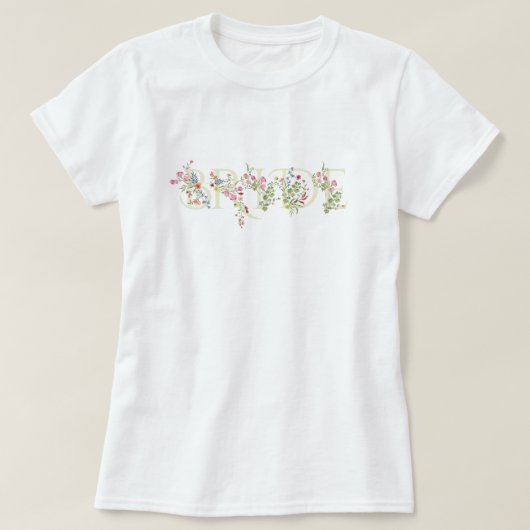 エレガントな結婚式の花 春の花のブライダルシャワー Tシャツ (デザイン正面)