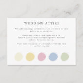 エレガントな結婚式の衣装ドレスコードカラーパレット エンクロージャーカード (正面)