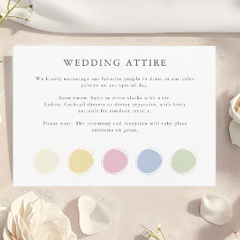 エレガントな結婚式の衣装ドレスコードカラーパレット エンクロージャーカード