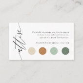 エレガントな結婚式の衣装ドレスコード挿入 エンクロージャーカード (正面)