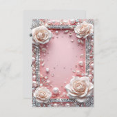 エレガントな結婚式の装飾枠 招待状 (正面/裏面)