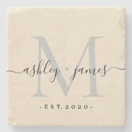 エレガントな結婚式の記念日 アイボリー ストーンコースター