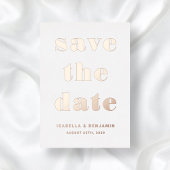 エレガントな結婚式の記念日 ローズゴールド箔押しセーブザデート 箔招待状