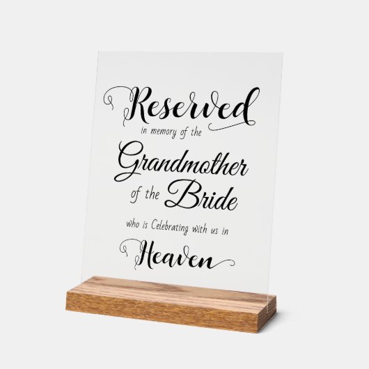 エレガントな結婚式の記念碑に予約 アクリルサイン (傾斜)