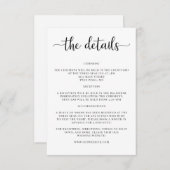 エレガントな結婚式の詳細案内カード エンクロージャーカード (正面/裏面)