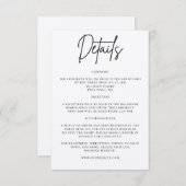 エレガントな結婚式の詳細案内カード エンクロージャーカード (正面/裏面)