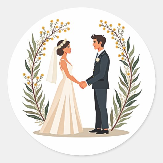 エレガントな結婚式の誓いのシール ラウンドシール (正面)