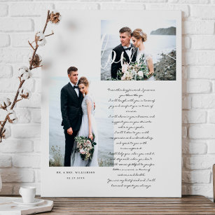 エレガントな結婚式の誓いラブスクリプミニマルト2枚の写真 キャンバスプリント