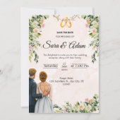 エレガントな結婚式の贈り物 招待状 (正面)