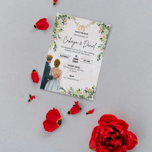 エレガントな結婚式の贈り物 招待状