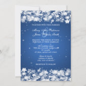 エレガントな結婚式の輝くスターズブルー 招待状 (裏面)