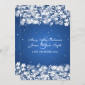エレガントな結婚式の輝くスターズブルー 招待状 (正面/裏面)