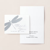 エレガントな結婚式の銀のトンボのサンキューカード 箔カード (ディスプレー)