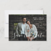 エレガントな結婚式の風景写真を使った「Save The Date」カード サンキューカード (正面)