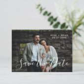 エレガントな結婚式の風景写真を使った「Save The Date」カード サンキューカード (スタンド正面)