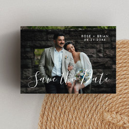 エレガントな結婚式の風景写真を使った「Save The Date」カード サンキューカード