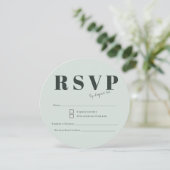エレガントな結婚式のRSVP ソフトユーカリミスト&セージ (スタンド正面)