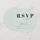 エレガントな結婚式のRSVP ソフトユーカリミスト&セージ (正面/裏面)