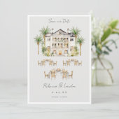 エレガントな結婚式のSave The Dateのお知らせ 招待状 (スタンド正面)