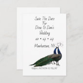 エレガントな結婚式のSave the Dateカード (正面/裏面)