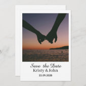 エレガントな結婚式のSave the Dateカード セーブザデート (正面/裏面)