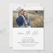 エレガントな結婚式のSave the Date写真 ミニマル セーブザデート (裏面)