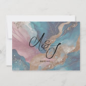 エレガントな結婚式のSave the Date 招待状 (裏面)